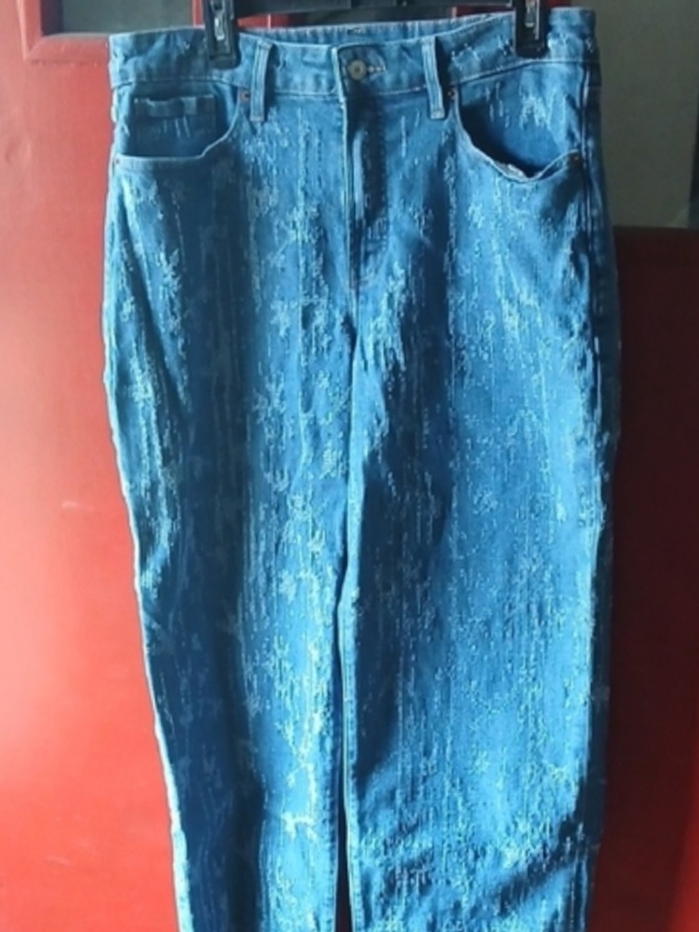 Old Navy Blue Distressed Loose Jeans Size 12